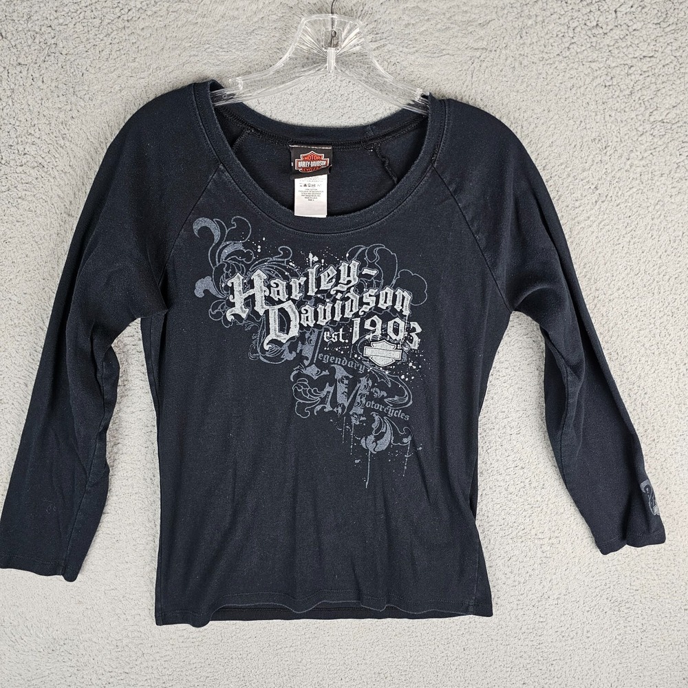 Harley Davidson Long Sleeve T-Shirt Womens Large Washington DC Made in USA